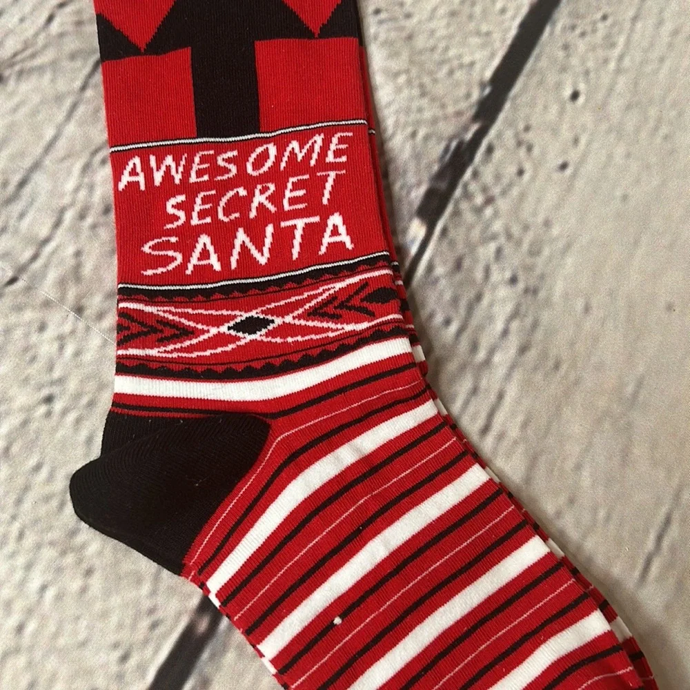 Primitives By Kathy LOL Red Black Secret Santa Christmas Socks Brand New W/Tags